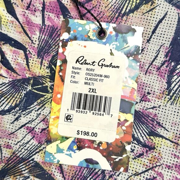 Robert Graham Shirt Mens Size 2XL Rory Classic Fit Linen Cotton Floral Print - Picture 6 of 11